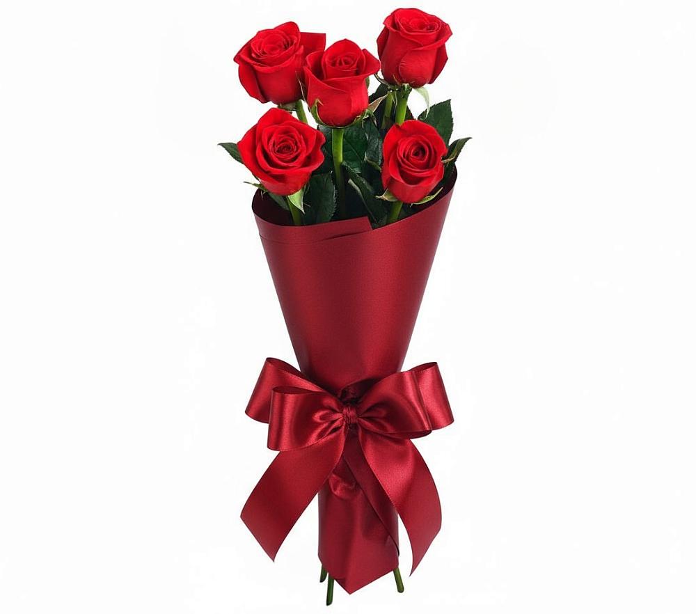 Букет 5 Красных роз Эдлесс Лав в Барышево