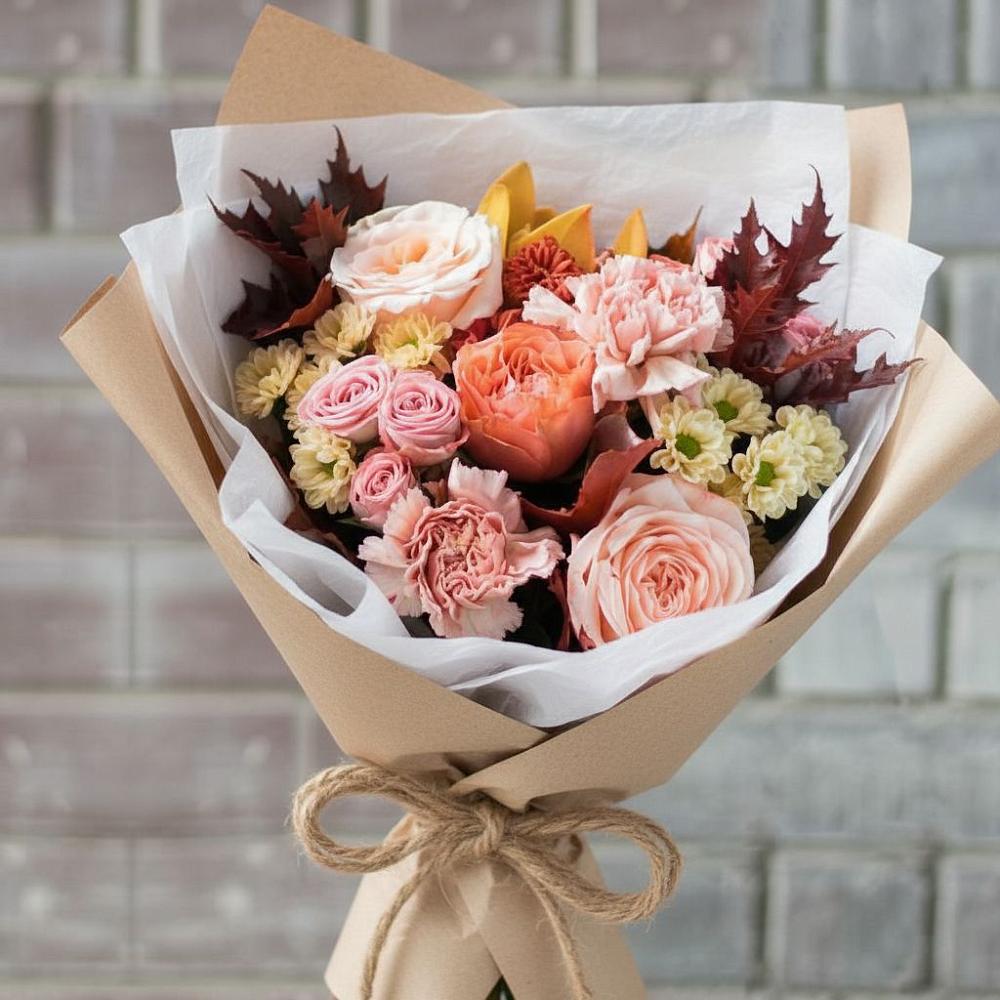 Букет цветов из: Гвоздики, Хризантемы и Розы в Барышево