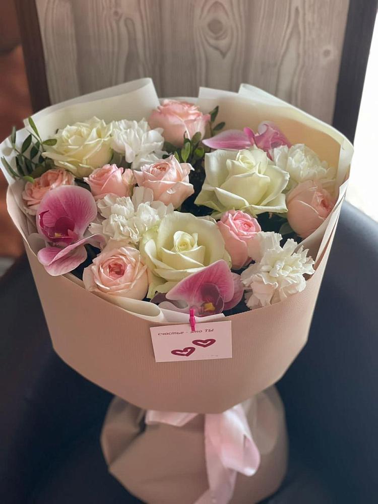 Букет цветов из: Орхидеи, Розы и Гвоздики в Барышево