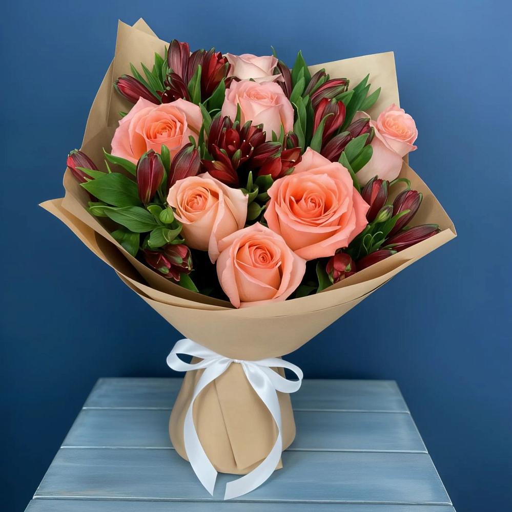 Букет цветов из: Розы и Альстромерии в Барышево