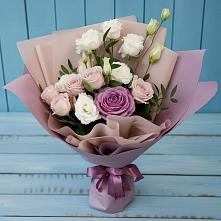 Букет цветов из:  Розы и Лизиантусы #REPLACE_PRED# Барышево