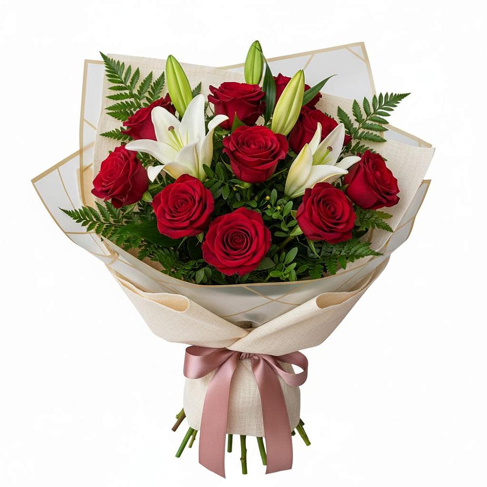 Букет цветов из: Лилии и Розы в Барышево