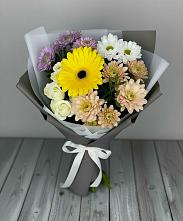 Букет цветов из:  Розы, Герберы и Хризантемы в Барышево