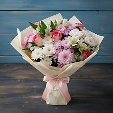 Букет цветов из:  Хризантемы, Альстромерии и Розы в Барышево