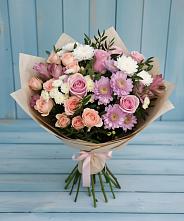 Букет цветов из:  Хризантемы, Розы и Альстромерии в Барышево