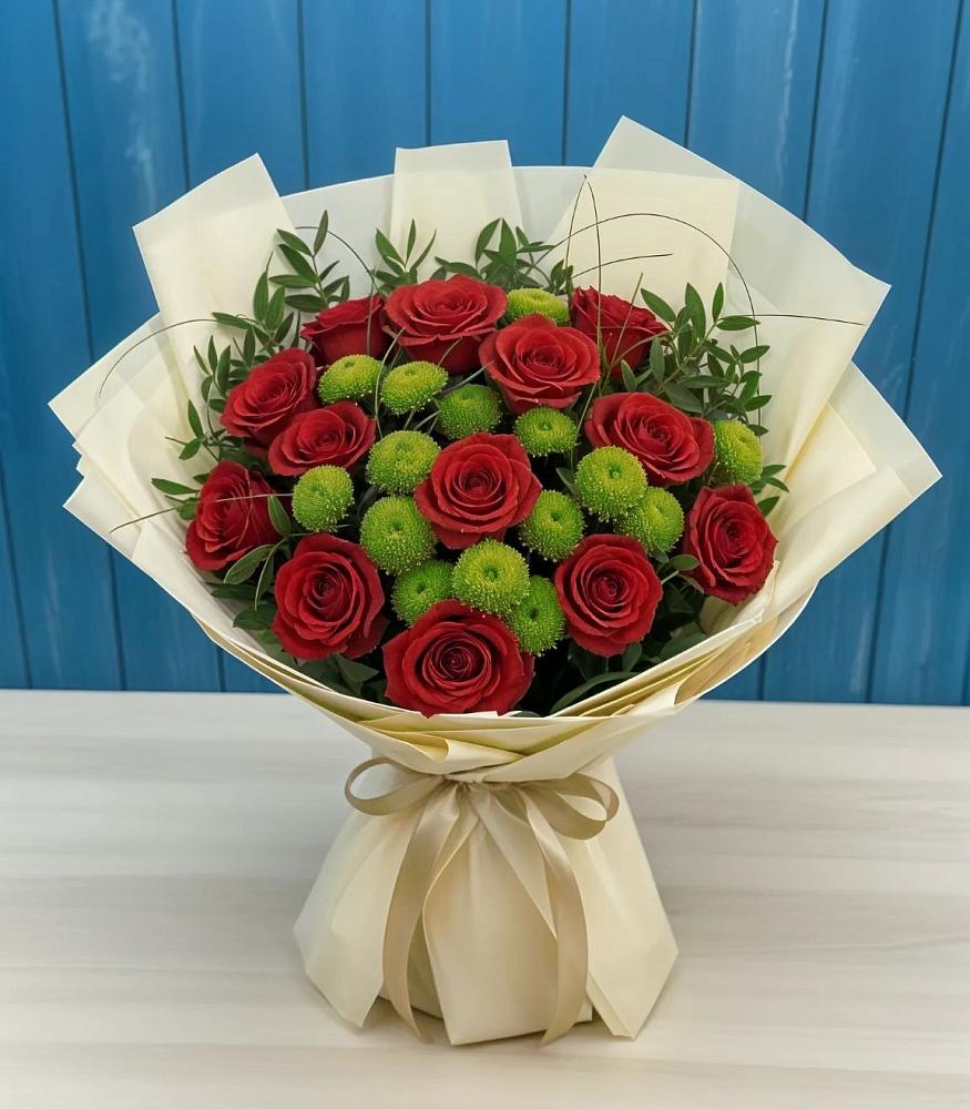 Букет цветов из: Розы и Хризантемы в Барышево