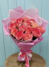Букет 15 Розовых роз Равель в Барышево